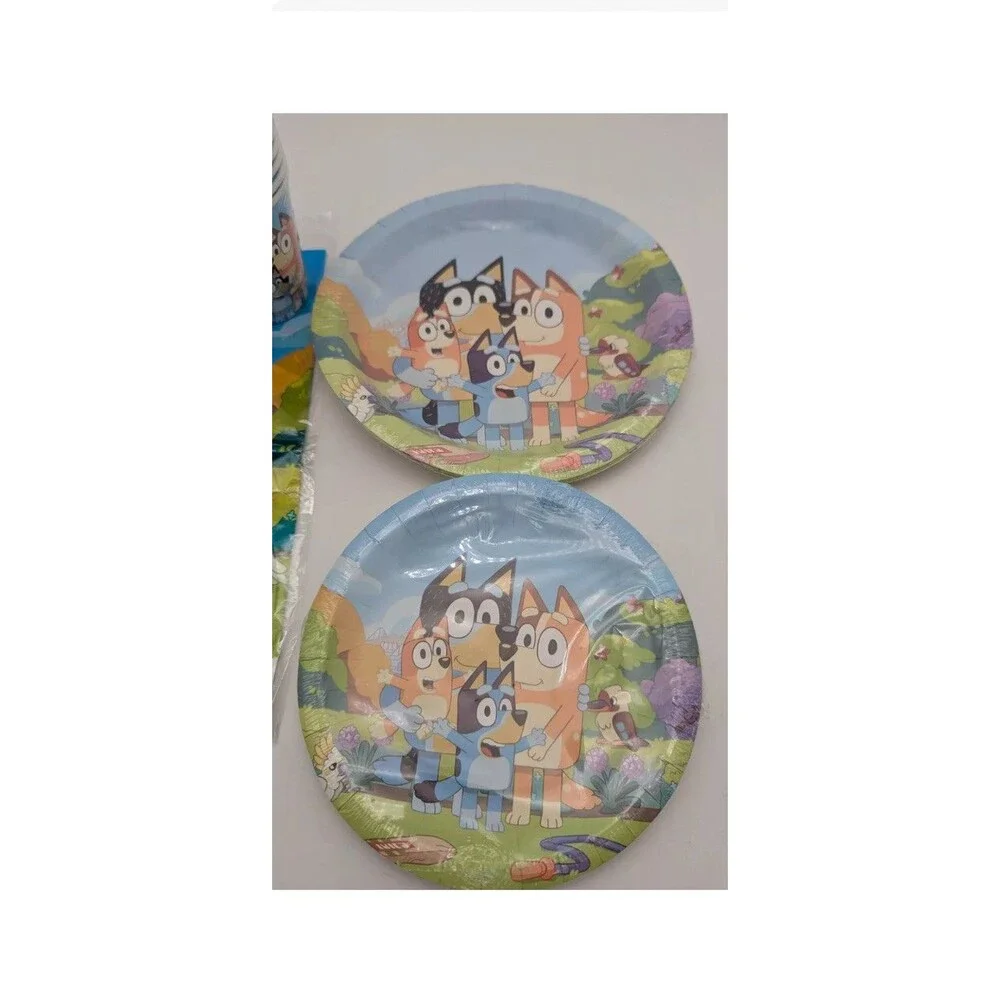 Bluey Birthday Supplies & Decoration Pack. Plates, Cups Banners Party For 10 New